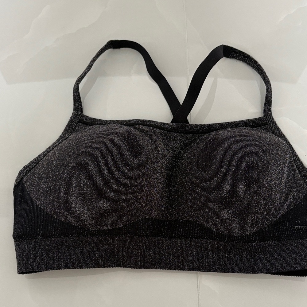 Victoria's Secret Black Shimmer Padded Sports Bralette